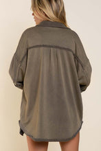 Load image into Gallery viewer, French Terry Shacket with Reverse Hem
