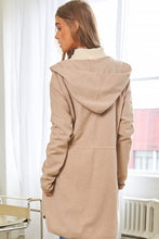 Load image into Gallery viewer, TEXTURED KNIT CINCHED WAIST HOODED OPEN CARDIGAN
