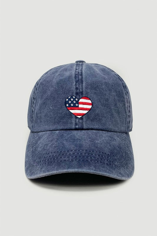 Americana Heart embroidered baseball cap