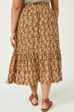 Load image into Gallery viewer, Plus Floral Pleated Ruffled Skirt
