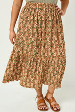 Load image into Gallery viewer, Plus Floral Pleated Ruffled Skirt
