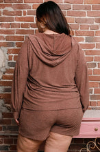 Load image into Gallery viewer, Plus Dotted Knit Hooded Top And Bottom S
