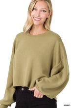 Load image into Gallery viewer, BALLOON SLEEVE SOFT STRETCH SWEATSHIRT
