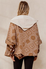 Load image into Gallery viewer, Paisley Printed Distressed Button-down J
