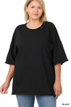 Load image into Gallery viewer, PLUS COTTON OVERSIZED RAW EDGE BOYFRIEND SHIRT
