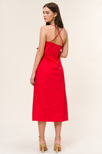 Load image into Gallery viewer, Front Tie Keyhole Cut-out Solid Midi Dre
