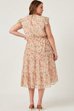 Load image into Gallery viewer, PLUS Floral Ruffled Smock Neck Tank Dress
