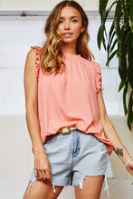 Load image into Gallery viewer, Sleeveless Ruffle Neck Top
