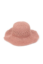 Load image into Gallery viewer, Hand Crochet Open Weave Straw Hat
