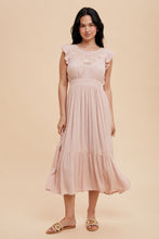 Load image into Gallery viewer, Lace Panel Open Back Midi Dress
