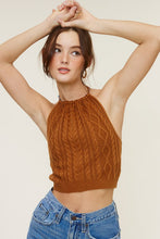 Load image into Gallery viewer, Open back neck tie ribbed knit sweater t
