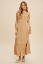 Load image into Gallery viewer, Sleeveless Lace Accent Open Back Midi Dr
