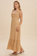 Load image into Gallery viewer, Sleeveless Lace Accent Open Back Midi Dr
