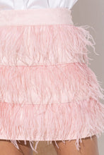 Load image into Gallery viewer, Suede Tiered Fur Mini Skirt
