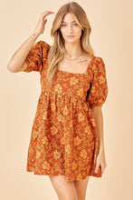 Load image into Gallery viewer, Square Neck Floral Print Mini Dress
