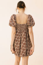 Load image into Gallery viewer, GINGHAM AND DAISY STAMP BABY DOLL MINI DRESS
