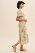 Load image into Gallery viewer, Floral Chiffon Flutter Sleeve V Neck Mid
