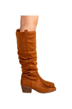 Load image into Gallery viewer, KNEE HIGH STRETCH SLOUCH BLOCK HEEL BOOT
