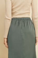 Load image into Gallery viewer, Solid Satin A-Line Midi Skirt
