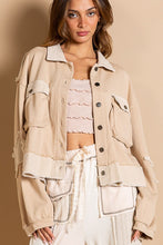Load image into Gallery viewer, Contrast corduroy detail button down shacket
