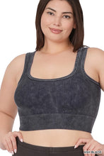 Load image into Gallery viewer, PLUS WASHED RIBBED SQUARE NECK CROPPED TANK
