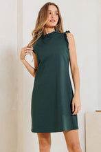 Load image into Gallery viewer, Ruffle Sleeves &amp; Neck Solid Tunic Dress
