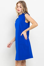 Load image into Gallery viewer, Ruffle Sleeves &amp; Neck Solid Tunic Dress
