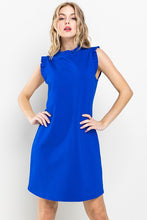 Load image into Gallery viewer, Ruffle Sleeves &amp; Neck Solid Tunic Dress
