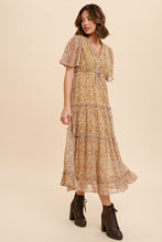 Load image into Gallery viewer, Flutter Sleeve Tiered Midi Dress
