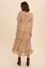 Load image into Gallery viewer, Flutter Sleeve Tiered Midi Dress
