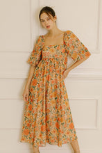 Load image into Gallery viewer, MULTI COLOR ROSES MAXI BABY DOLL DRESS
