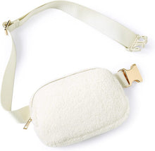 Load image into Gallery viewer, Faux fur belt bag with Steel hardware

