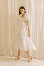 Load image into Gallery viewer, ROSETTE TIGHT RUFFLED SLEEVES MIDI DRESS

