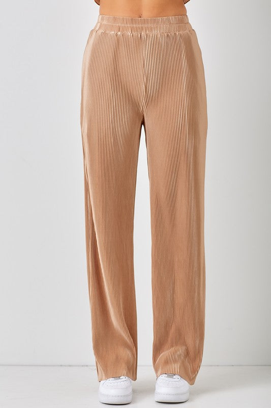 Pleated Solid Pants (part of a set)