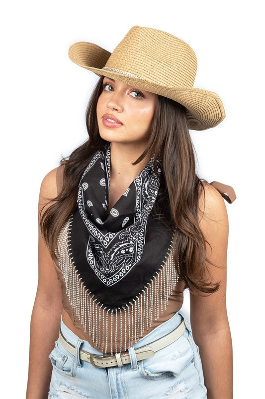 Bandana with Rhinestone Trims