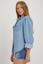 Load image into Gallery viewer, Denim Pearl Button Top
