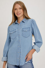 Load image into Gallery viewer, Denim Pearl Button Top
