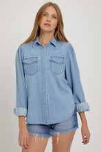 Load image into Gallery viewer, Shirring Sleeve Relaxed Fit Shirts
