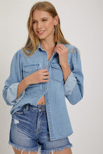 Load image into Gallery viewer, Denim Pearl Button Top
