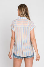 Load image into Gallery viewer, Multi Color Striped Button Down Top
