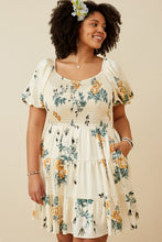 Load image into Gallery viewer, Plus Romantic Floral Smocked Sheen Dress

