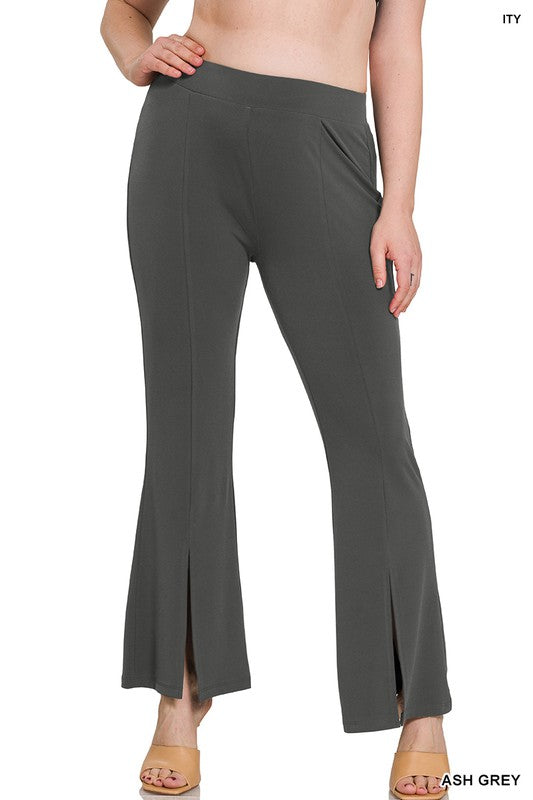 PLUS ITY HIGH RISE FRONT SLIT FLARE PANT