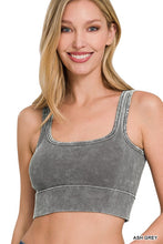 Load image into Gallery viewer, WASHED RIBBED SQUARE NECK WITH BRA PADS
