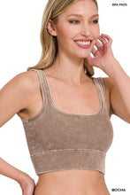 Load image into Gallery viewer, WASHED RIBBED SQUARE NECK WITH BRA PADS
