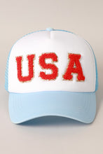 Load image into Gallery viewer, USA Chenille Patched Trucker Hat
