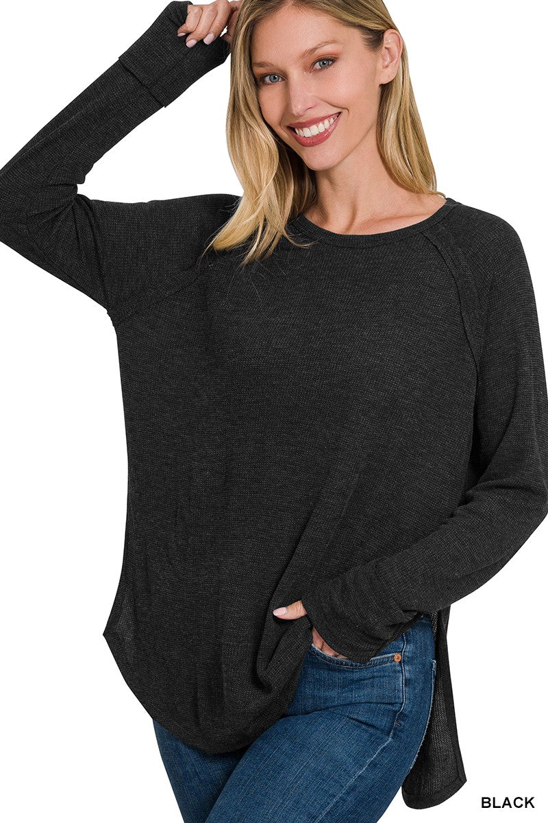 MELAGE BABY WAFFLE LONG SLEEVE TOP