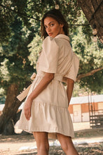 Load image into Gallery viewer, Faux Leather Button Down Tiered Mini Dre
