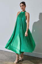 Load image into Gallery viewer, Halter Neck Pleated Long Dress
