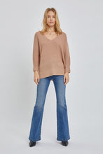 Load image into Gallery viewer, V Neck Slouchy Sweater with Center Hem
