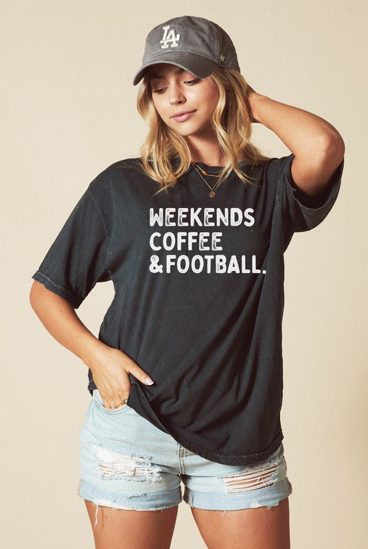 WEEKENDS COFFEE AND FOOTBALL Mineral Graphic tee